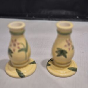 Floral Yellow Ceramic Candle Holders